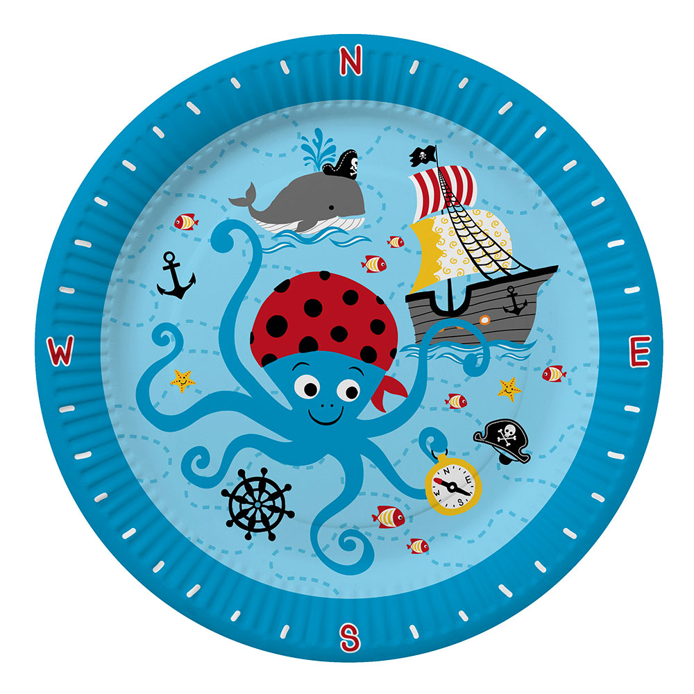 Platos 23cm. Pirates World Plastic Free (8 uds.)