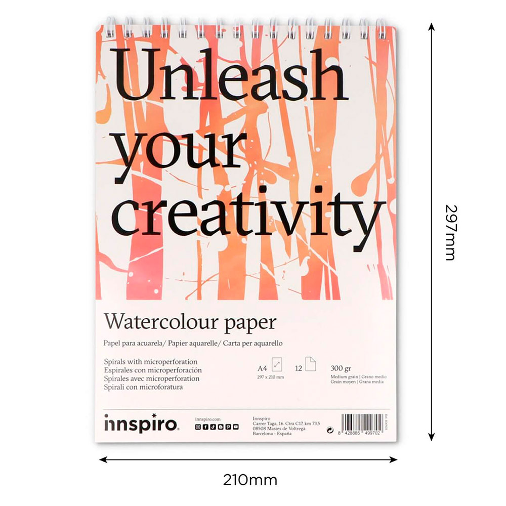 Bloc Papel Acuarela A4 12 Páginas 300g. 800503