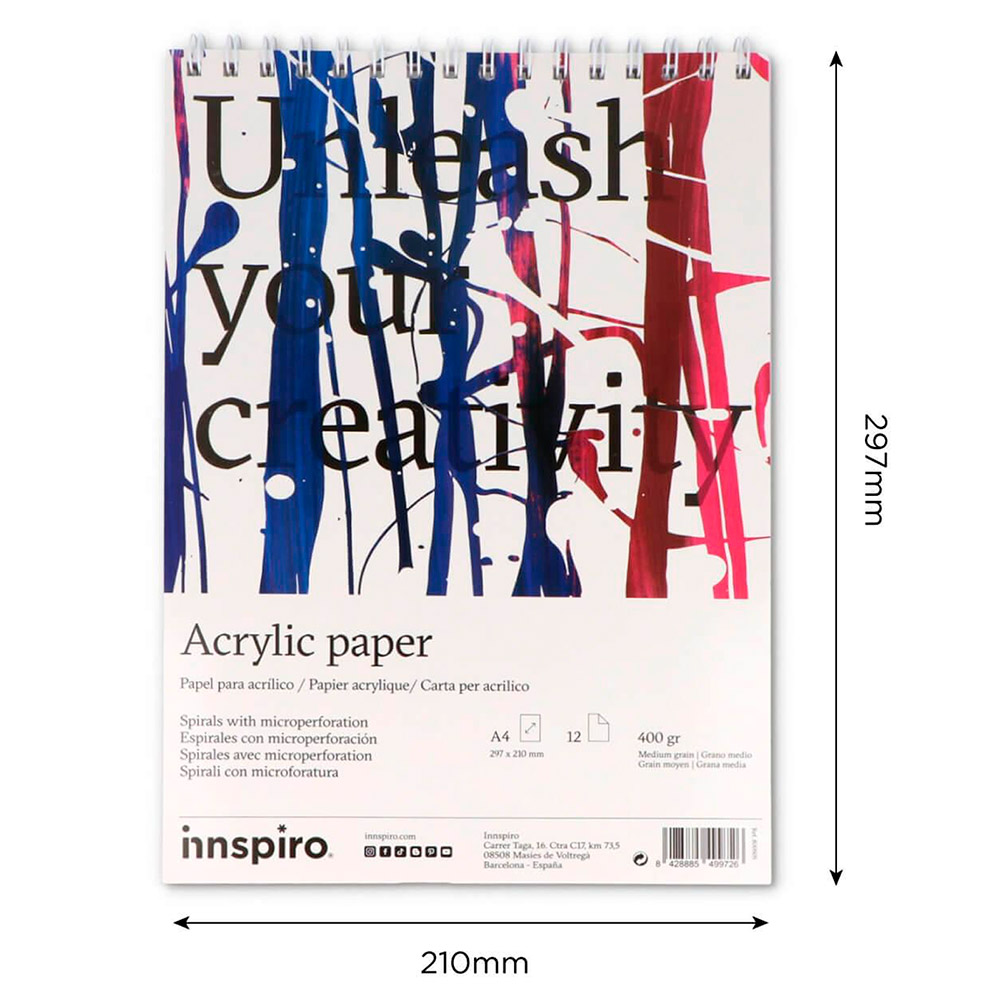 Bloc Papel Acrílico A4 12 Páginas 400g. 800505