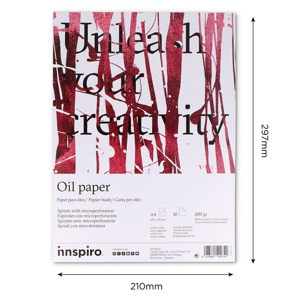 Bloc Papel Óleo A4 10 Páginas 280g. 800507