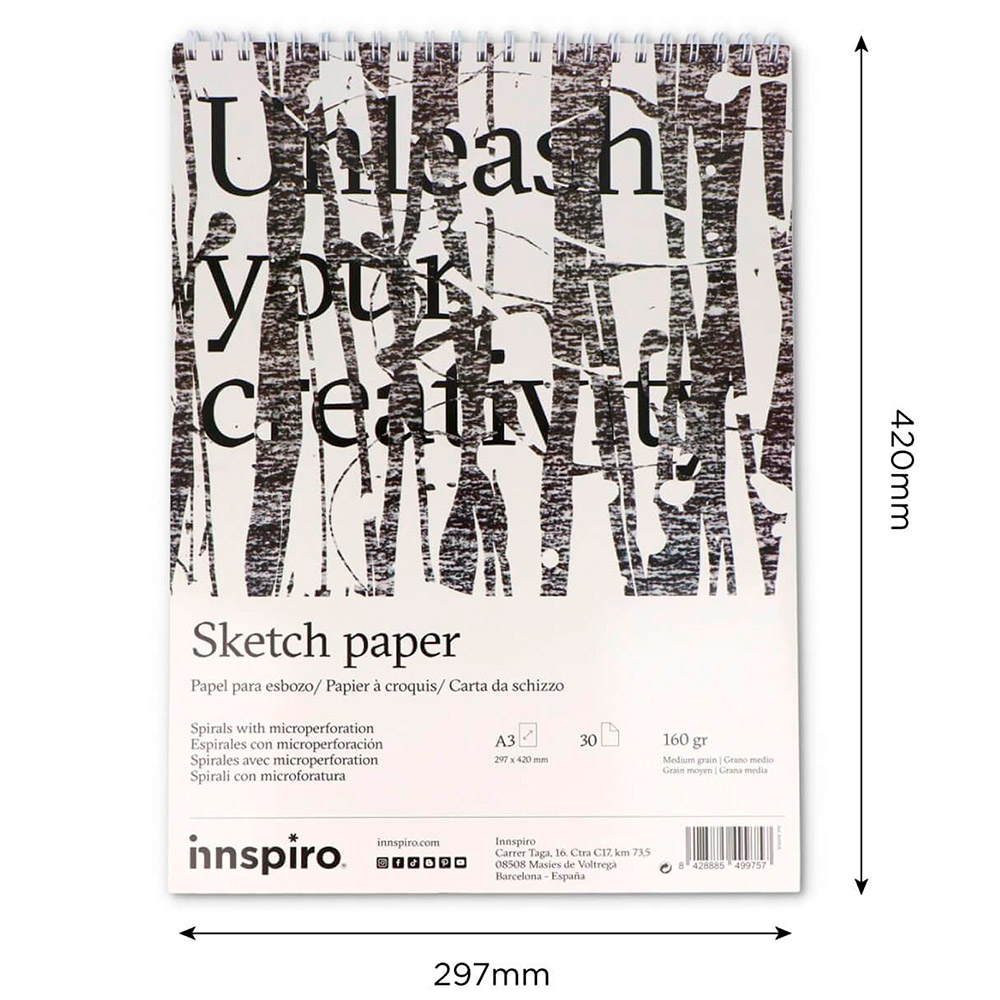 Bloc Papel Esbozo A3 30 Páginas 160g. 800508