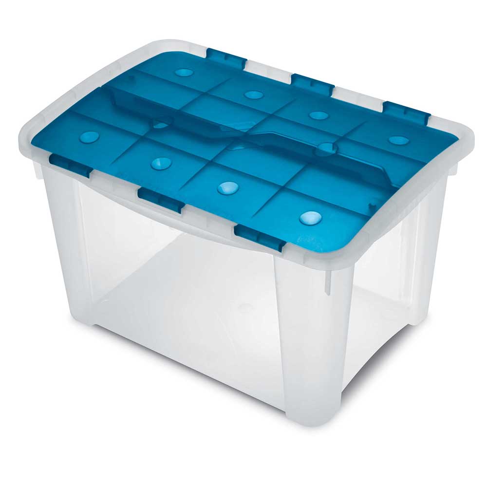 Caja Home Box Tansparente-Azul 40L 37,2x53,9x33,3 Cm