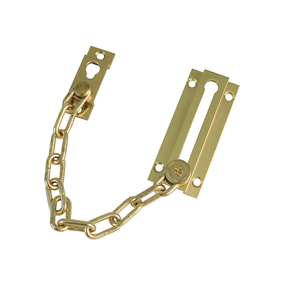 Cadena seguridad latón en pulido barnizado 200mm. (1u.) . Mod. 1