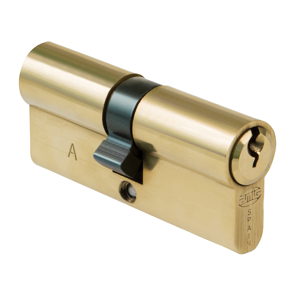 Cilindro de serreta con 5 pines y leva de 15mm. 80 (40-40) en Latón pulido - Mod. 9500