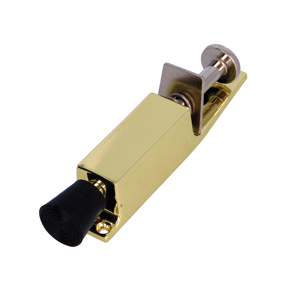 Retenedor pie puertas 120x25mm. Zamak oro (1u.) - Mod. 10