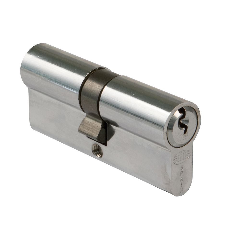 Cilindro de serreta con 5 pines y leva de 15mm. 70 (30-40) en Latón cromado brillo - Mod. 9500