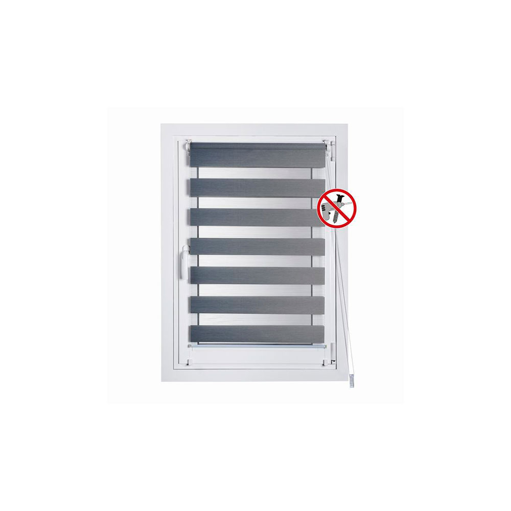 Estor Enrollable Noche Y Dia Clip&Fix N&D Plata 150x180Cm