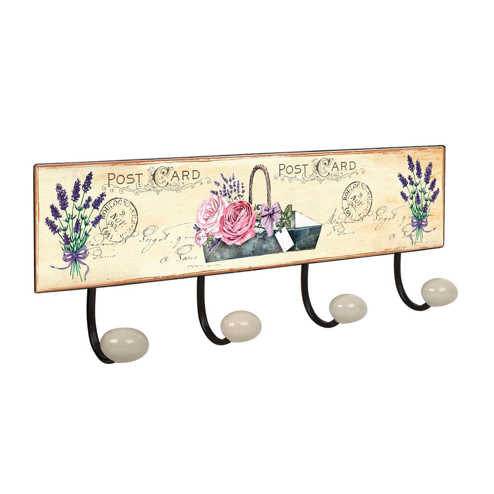 Percha Pared - 4 Pomos Porcelana Lavanda 3