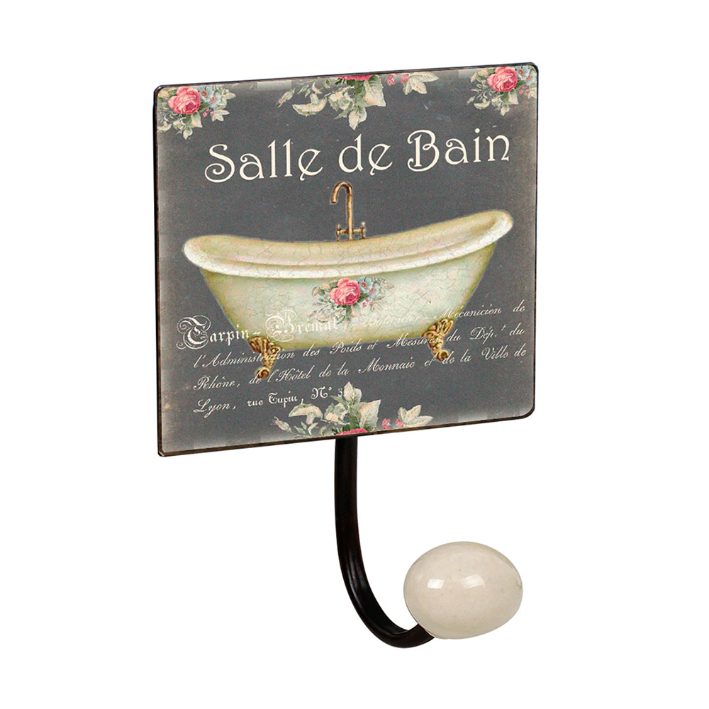 Percha Pared - 1 Pomo Porcelana Salle de Bain