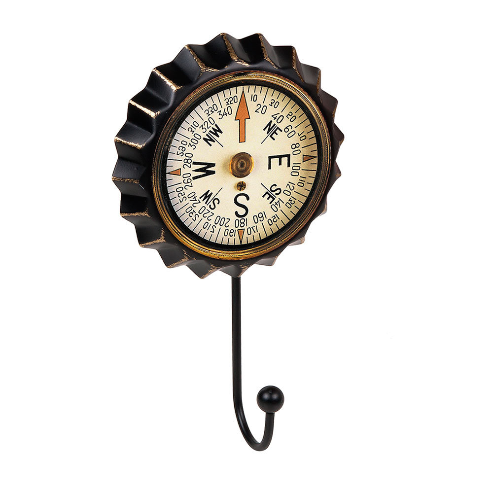 Percha Pared - 1 Pomo Chapa Brújula