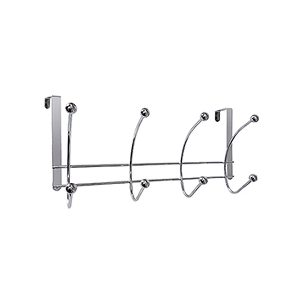 Percha Sobrepuerta - 4 Ganchos + 8 Bolas Cromo