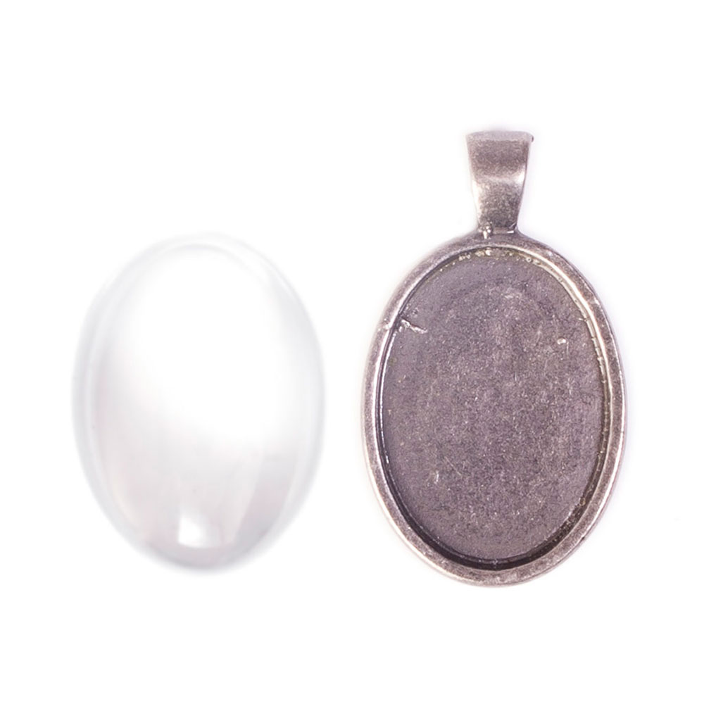 C. Camafeo Met. 18x25Mm/99437-As Óvalo Plateado Envejecido