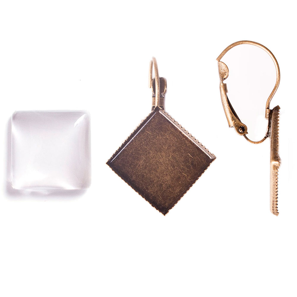 P. Camafeo Met. 15x15Mm/99840-Ag Rombo Dorado Envejecido