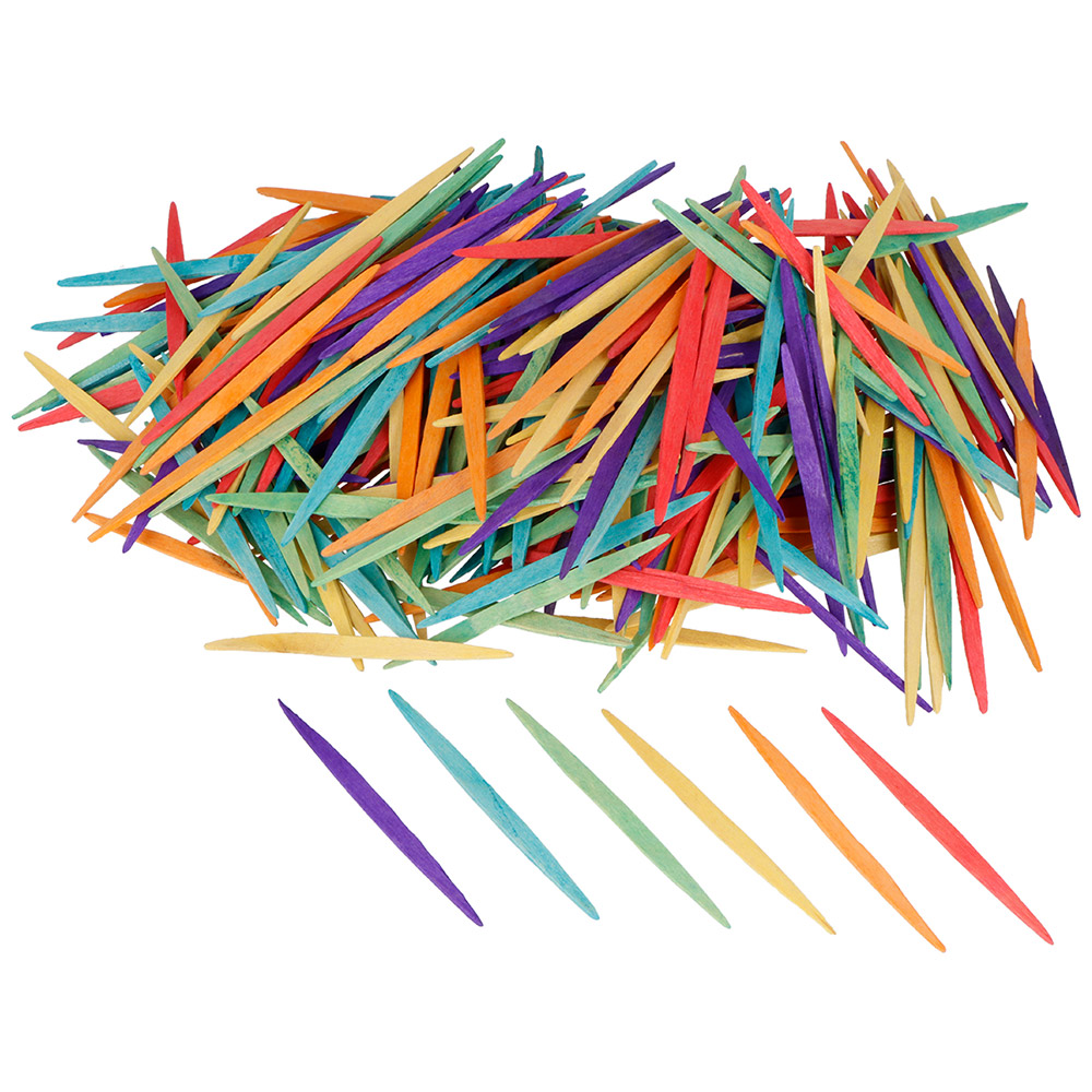 Maxi Pack Palillos Planos Mix 6 Colores 65mm. 2500u.