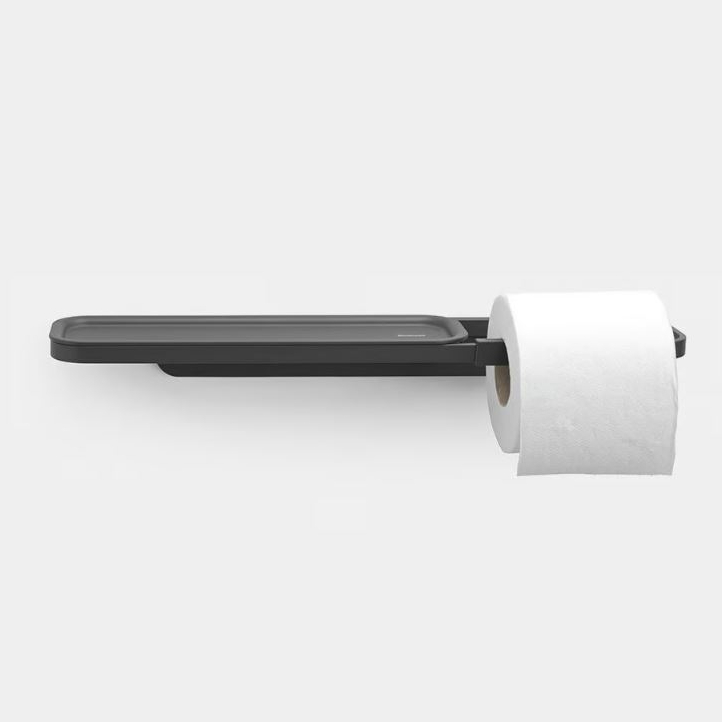 Portarrollo Papel Wc con Estante Mineral Gris Infinito