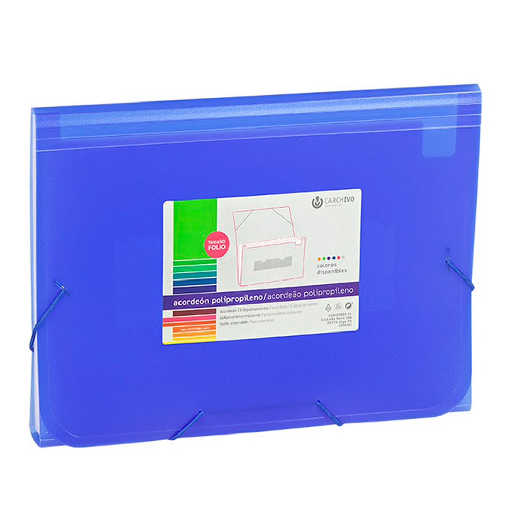 Acordeón Pp United Folio 13 Dptos C/Goma Azul