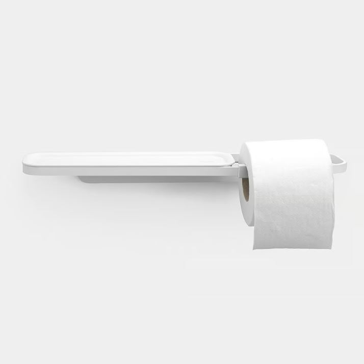 Portarrollo Papel Wc con Estante Mineral Blanco Fresco