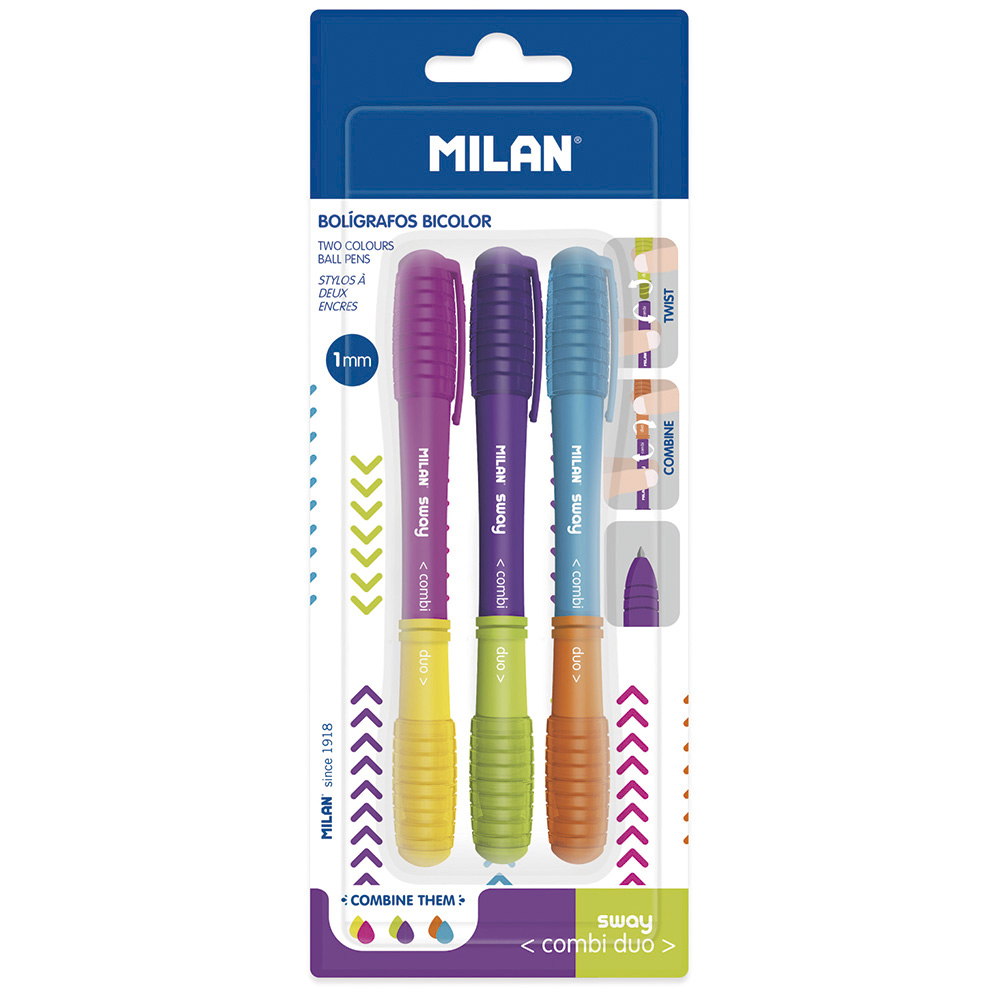 3 Bolígrafos Sway Combi Duo Colores Surtidos