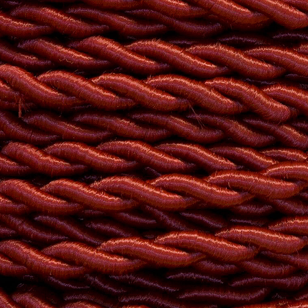 Cable Textil Trenzado 2x0,75mm Granate Rollo de 25m
