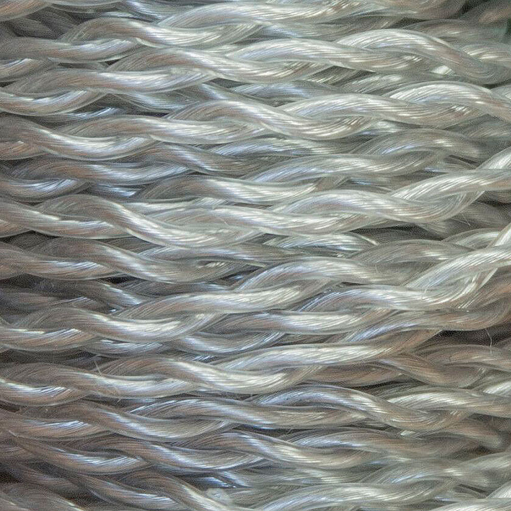 Cable Textil Trenzado 2x0,75mm Plata Rollo de 25m