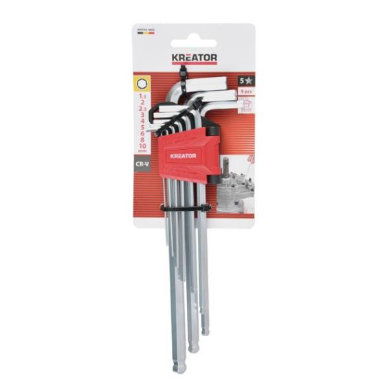 Juego Llaves Allen Punta Bola 9 Pzs 1,5mm-10mm