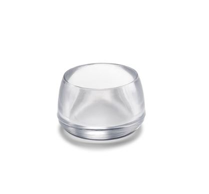 Contera redonda exterior transparente 25 mm (4u.)