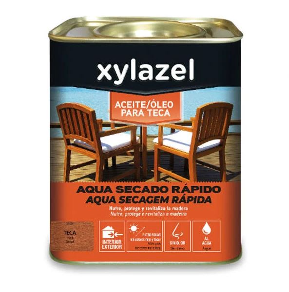 Xylazel Aqua aceite para teca color teca 750 ml