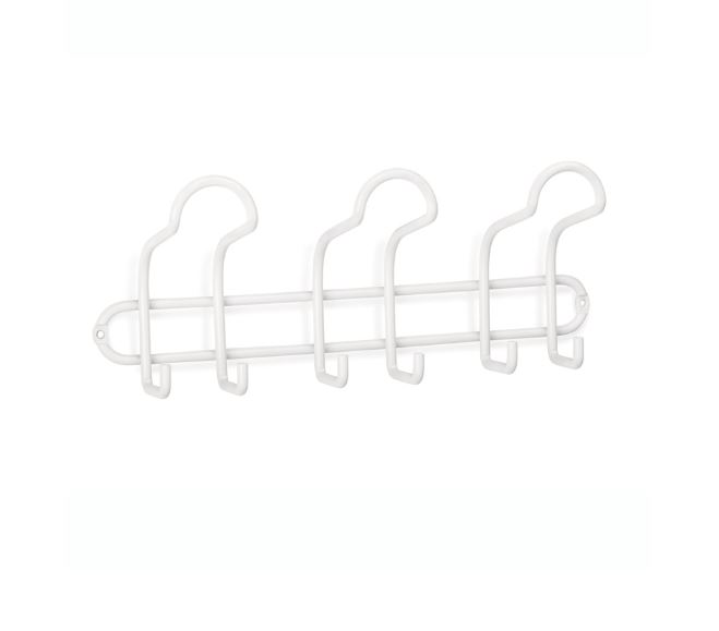 Colgador Acero Blanco 3 Ganchos Triples