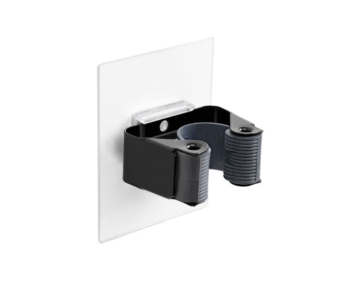 Colgador removible para escobas negro 80 x 62 x 45 mm