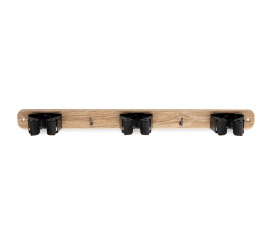 Colgador escobas nogal americano 32 x 370 x 46 mm