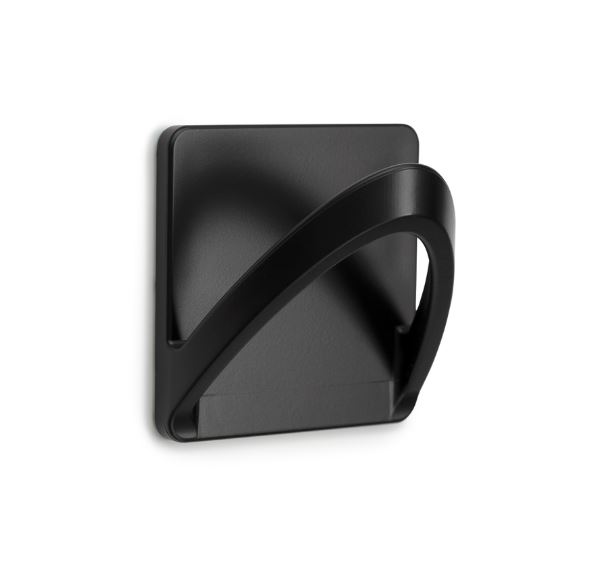 Colgador adhesivo resistente al agua Cinta negro mate 65 x 65 x 45 mm.
