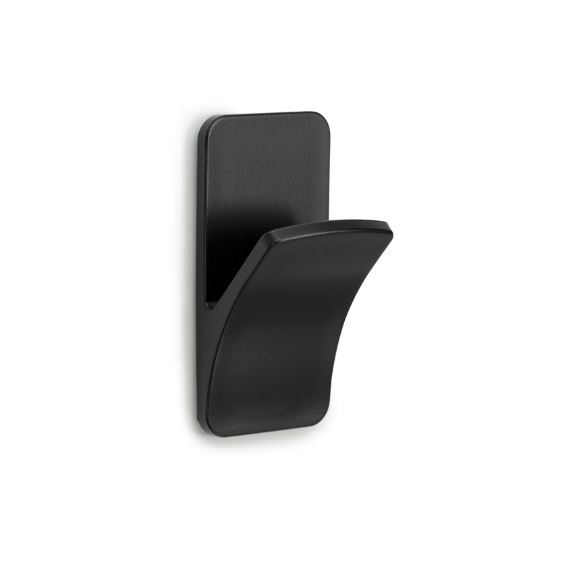 Colgador adhesivo resistente al agua rama negro mate 60 x 30 x 25 mm.