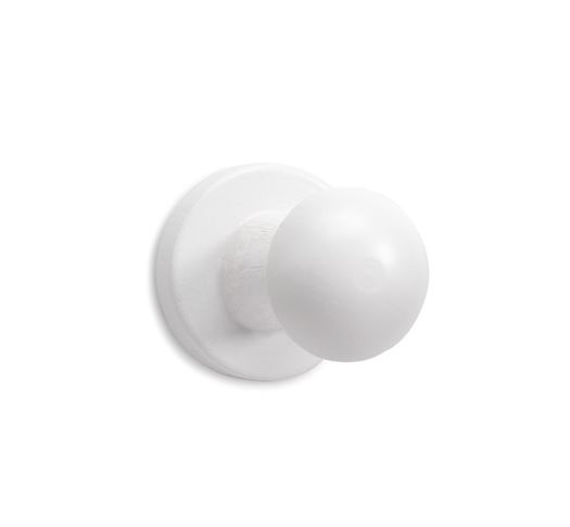 Colgador Madera de Pino 1 Pomo Blanco 50x50x67 mm.