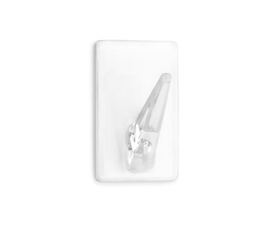 Colgador adhesivo transparente 30 x 18 x 18 mm. (4u.)