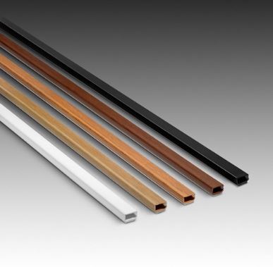 Canaleta Adhesiva Negro Tapa Bisagra 12x7 Mm. Tira 2 metros
