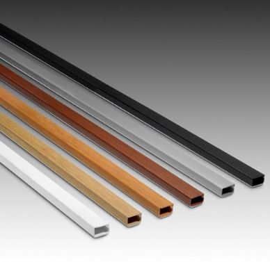 Canaleta Adhesiva Negro Tapa Bisagra 16x10 Mm. Tira 2 metros