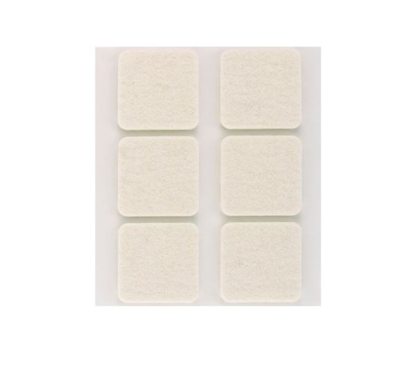 Fieltro Lana Adhesivo Blanco 3x31x31 mm. (6u.)