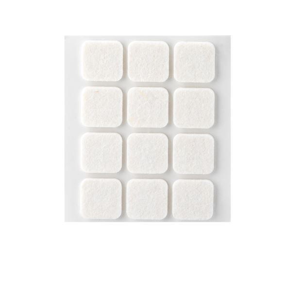 Fieltro Lana Adh. Blanco 3x22x22 mm. (12u.)