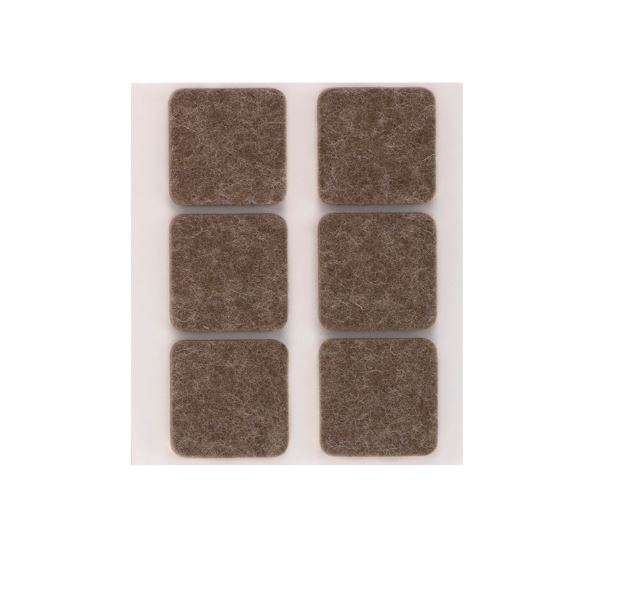 Fieltro Lana Adhesivo Marrón 3x31x31 mm. (6u.)