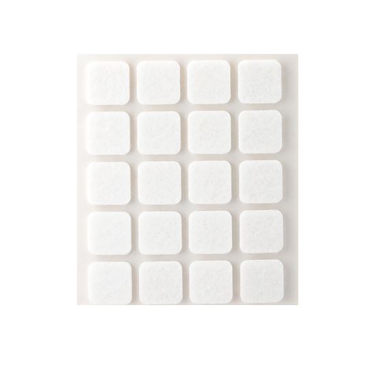 Fieltro Sintético Adhesivo Blanco 3 x 17 x 17 mm. (20u.)