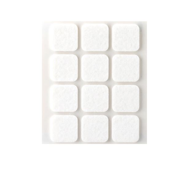 Fieltro Sintético Adhesivo Blanco 3x22x22 mm. (12u.)
