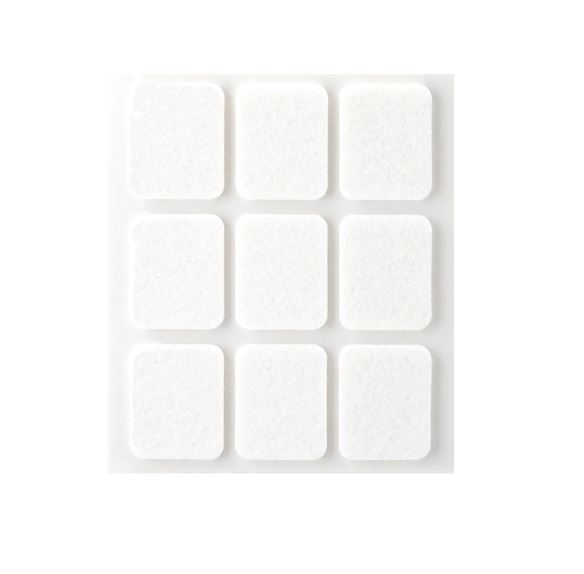 Fieltro Sintético Adhesivo Blanco 3x29x23 mm. (9u.)