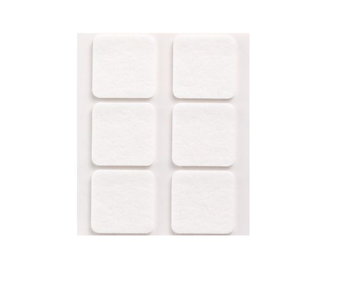Fieltro Sintético Adhesivo Blanco 3x31x31 mm. (6u.)
