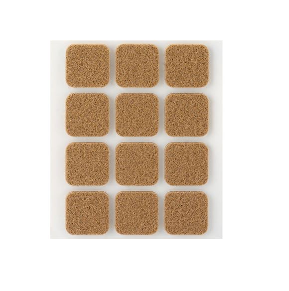 Fieltro Sintético Adhesivo Marrón 3 x 22 x 22 mm. (12u.)