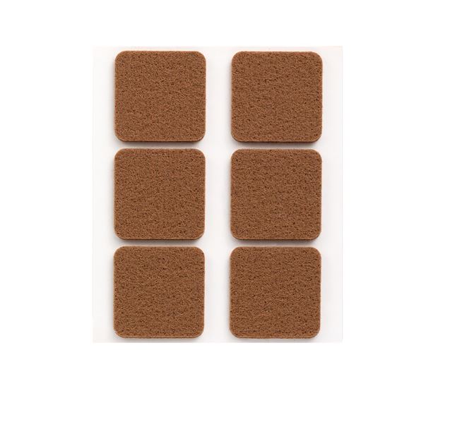 Fieltro Sintético Adhesivo Marrón 3 x 31 x 31 mm. (6u.)