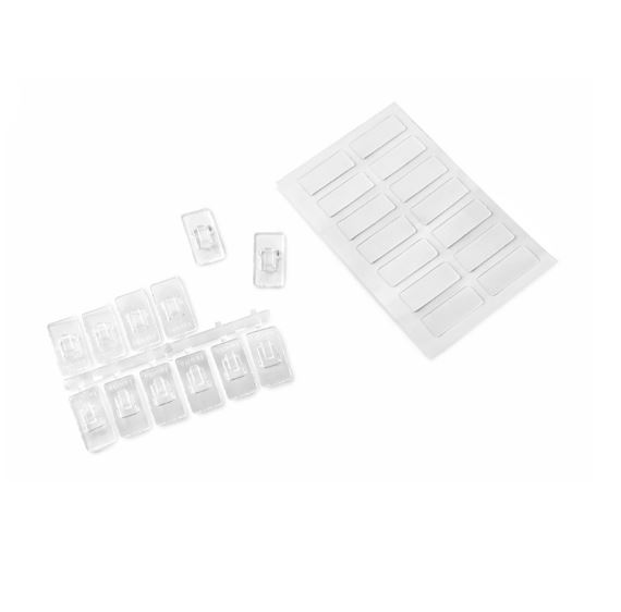 Mini Ganchos Adhesivos Transparentes 20x10x5mm (12u.)