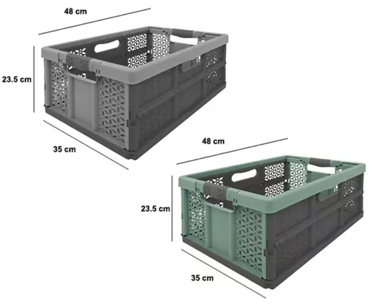 Caja de Plástico Plegable 48 x 35 x 24 cm (32 litros)