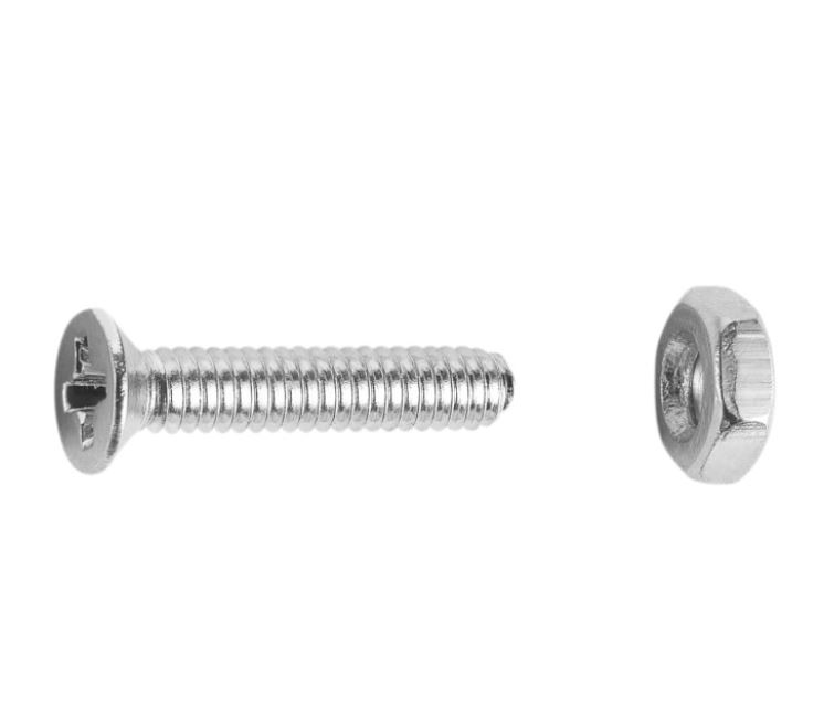 Tornillo - Tuerca Cabeza Plana Fresada Inox M4x20 A2 Ph 7046 (16u.)