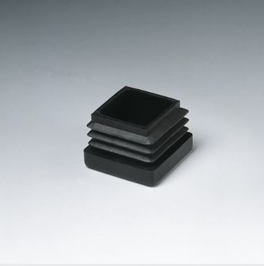 Contera Interior Cuadrada Negro 30mm (4uds)