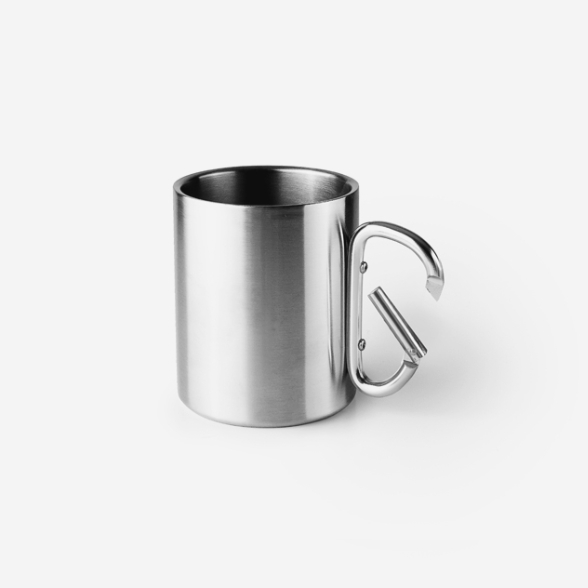Taza Doble Pared con Mosquetón de Acero inoxidable